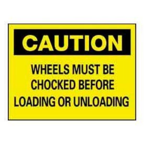 Nmc NMC„¢ C-70-RB Plastic "Chock Your Wheels" Safety Warning Sign 14 x 10 C-70-RB